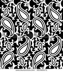 Simple paisley pattern black and white. Black And White Paisley Pattern On Background Paisleymuster Vektorgrafik Grafik