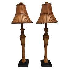 Here an unusually tall/thin lamp base is. Pair Of Tall Thin Mid Century Modern Faux Bambo Reed Table Lamps For Sale At 1stdibs