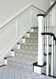 Black And White Stair Runner A Bad Fiber For A Stair Runner A Difficult Staircase Geometric Stair Runner Staircase Runner Stair Runner