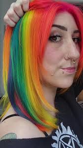 rainbow bright #fyp #rainbowhair #hair #hairtok #hairtutorial #alttiktok  #alternative #hairdye #diyhair #iroiro