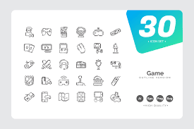 Game Icon Set Outline Graphic By Vectormood Creative Fabrica