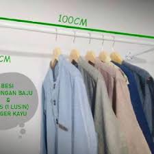 Membuat gantungan baju lipat dinding dari baja ringan. Jual Besi Gantungan Baju Dinding 100cm X 30cm Free 12 Hanger Kayu Kota Tangerang Fachry Naraya Tokopedia