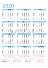 Il nostro calendario festività indica i giorni di chiusura dei mercati mondiali. Calendario 2020 Italiano Con Festivita Calendario 2019