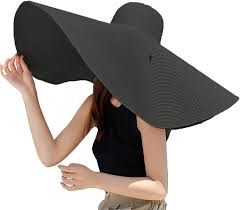 Chapéu de sol de aba larga dobrável para mulheres - Chapéu de