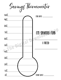 Savings Thermometer Printable Bullet Journal Savings Goal