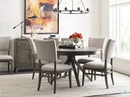 Mark dining table dimensions with tape on the floor to visualize how much space you'll have left on each side to pull chairs in and out. Cascade Murphy Grey Round Dining Room Set From Kincaid Furniture Coleman Furniture