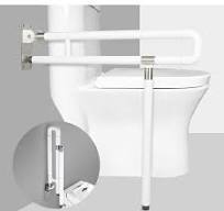 blanc Poignée de Support Pliable Barre d'Appui pour Toilette de Salle de  Bain