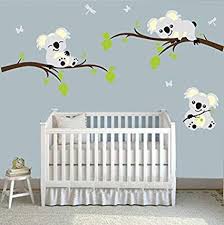 ufengke karikatur tiere koala grun geast wandsticker babyzimmer kinderzimmer entfernbare wandta kinder zimmer wandgestaltung kinderzimmer jungen kinderzimmer