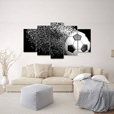 Show it off with wall plaques and signs! Waterproof Canvas Painting Wall Art Soccer Football Sports Themed Canvas Wall Art For Boys Room Wall Decor Boys Gift Wall Pictures For Living Room Amp Bedroom Black Framed Size 3 Buy Online