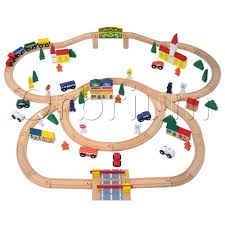 Moving Up To A Large Wooden Toy Train Kits This Is A 100 Pieces Set From Orbrium Toys The Set Features A Wooden Train Set Wooden Toy Train Toy Train Layouts