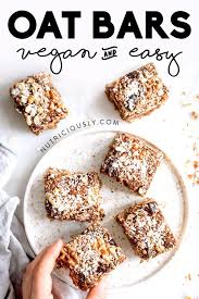 Healthy Vegan Oat Bar Recipe Gluten Free Recipe In 2020 Oat Bar Recipes Oat Bars Vegan Oat Bar Recipe