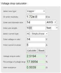Track Bus Voltage Drop Calculator Welcome To The Nce