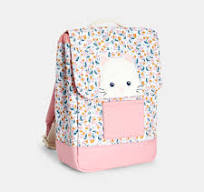 Zaino rosa floreale con gatto per neonata