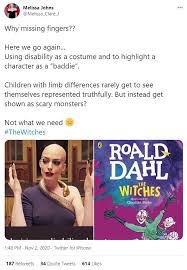 The witches misses a few spells, but anne hathaway's game performance might be enough to bewitch fans of this roald dahl tale. Roald Dahl S The Witches Remake Blasted By Disability Charity Daily Mail Online