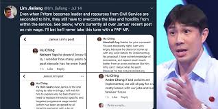 As of 10 july 2020, he is an elected member of parliament. Netizen Calls Out Civil Servant For Attacking Wp S Jamus Lim On Minimum Wage Policy Demands Apology The Online Citizen Asia
