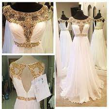 Robe De Mariee Avec Dentelle Doree Simple Prom Dress Cap Sleeve Prom Dress White Prom Dress