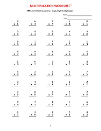 Multiplication 3 Minute Drill V 10 Math Worksheets With Etsy 4th Grade Math Worksheets Multiplication Worksheets Math Worksheets