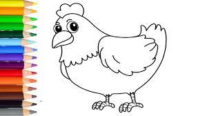 Draw the eyes and the beak. How To Draw Chicken Or Hen Easy And Step By Step Learn Draw Chicken Simple Step Drawing Tutorial Youtube