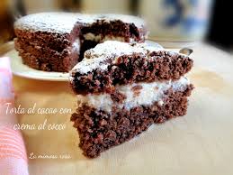 Ingredienti per la torta fredda al cocco vegan. Torta Al Cacao Con Crema Al Cocco La Mimosa Rosa