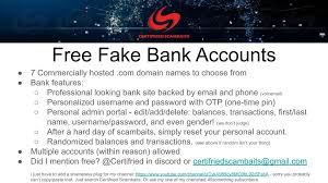 Qualify for a bonus interest rate*17 when you increase your monthly balance with a minimum of $200. Free Fake Bank Accounts Scambait