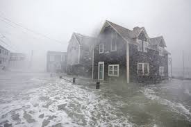 powerful winter storm shows damage high tides with sea level