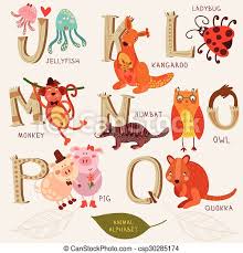 Which one should you buy? Schones Tier Alphabet J K L M N O P Q Buchstaben Jellyfish Kanguru Affchen Taube Eule Schwein Quokka Alphabet Canstock