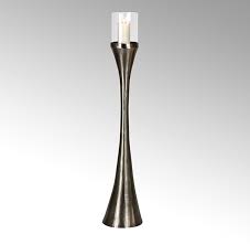 Save 20% with code 20madebyyou. Laza Floor Storm Lamp W Glass Insert Round Aluminium Matt Nickel Finish Brushed Large Total Height 135 5cm Without Glass H117 5cm