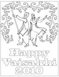 Baisakhi Coloring Pages Vaisakhi Festival Family Holiday