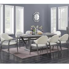 Golden Wave Furniture Carrera 7 Piece Dining Set In Slate Nebraska Furniture Mart Grey Dining Room Dining Room Design Solid Wood Dining Set