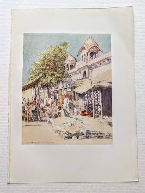 1905 Jaipur at Noon Original Vintage Print - Antique - Town, City & Village life in India