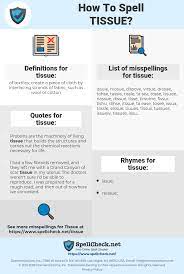 Common misspellings of the word tissue are: How To Spell Tissue And How To Misspell It Too Spellcheck Net