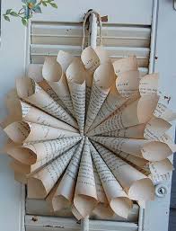 12 13 French Book Wreath Vintage French Book Page Wreath French Farmhouse Decor Book Wreath Book Page Wreath