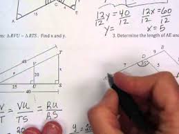 The triangles in each pair are similar. Similar Triangle Review Worksheet Youtube