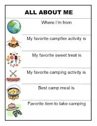All About Me Camping Edition In 2020 Team Building Activities Team Building Quotes Staff Training