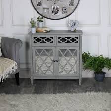 Buffets, sideboards & china cabinets : Grey Mirrored Cupboard Storage Vienna Range