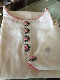 Easy kurti neck design stitching tutorial,hand embroidery kurti neck design my other social media id: Pin By Sneh1947 On Be You Tiful Embroidery Suits Kurti Embroidery Design Hand Embroidery Dress