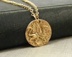 Griffin Necklace Bronze Greek Mythology Winged By Charlenesevier 26 00 Griffin Bronze Coin Mythology Pendan Greek Coin Jewelry Lion Pendant Coin Jewelry