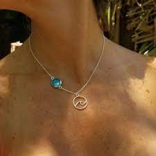 Our New Wave Necklaces With An Eye Catching Ocean Gem Wave Necklace Jewelry For Her Jewelry Logo