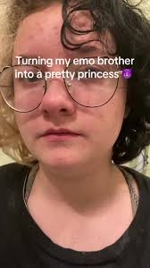 Turning my emo brpther into a pretty princess (song picked by him also he  got bored and wouldent stop moving 🙄)