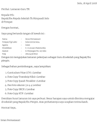 Dengan ini saya mengajukan permohonan lamaran pekerjaan untuk menjadi seorang guru matematika di smp negeri 1 solo. Contoh Surat Lamaran Kerja Guru Bahasa Inggris Contoh Seputar Surat