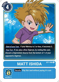 Matt values izzy's abilities to process facts and relies on him as a source of information. Matt Ishida Yamato Ishida Digimon Card Meta