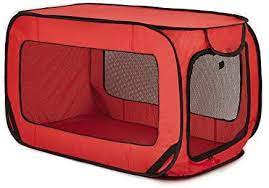 If you're looking for a warming bed to place inside a crate during travels, a heating pad with slits would fit well. Love S Cabin 36in Portable Large Dog Bed Pop Up Dog Kennel Indoor Outdoor Crate For Pets Portable Car Seat Kennel Cat Bed Collection Red Buy Online At Best Price In Uae