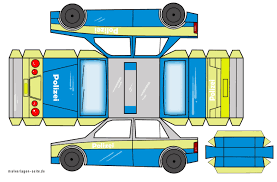 Gibt es evtl häuser kostenlos zum ausdrucken, bzw kartonbausätze zum ausdrucken? Polizeiauto Bastelbogen Vorlage Zum Falten Und Kleben