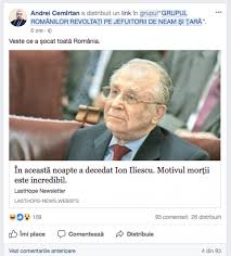 A murit iliescu este un subiect de care mulți dau pe facebook. Iliescu Fake News È™tirea Care A È™ocat Facebook Nu DaÈ›i Click Pe AÈ™a Ceva Dcnews