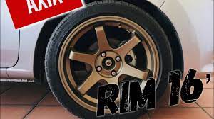 From the standard 14 inch rims, we believe that this one use the 15 inch 7j or 8j. Perodua Axia Rim 16 7jj Axia Rim 15 Axia Rim 14 Youtube