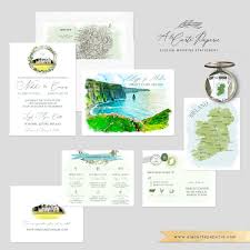 Destination Wedding Invitation Ireland Cliffs Of Moher Irish Illustrated Watercolor Drawing European Dublin Wedding Deposit Payment Wedding Invitations Ireland Destination Wedding Invitations Destination Wedding