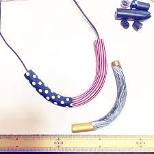 usaだぞ ドゥルッフー w 急激なメリカ萌えがやってきたのでアメリカ国旗デザインぽく 星柄は無理でしたw カジュアルな服に合いそう w あとスクラップがいい感じだったので端っこゴールドにペイントし handmade accessories necklace washer necklace