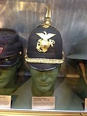 The pickelhaube can be crafted at a chemistry station under utility, or can can be looted off gunners, as it is incorporated into their leveled lists. Pickelhaube Wikipedia