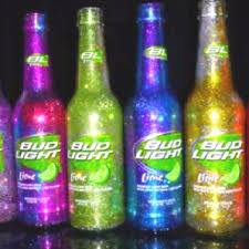 Not A Beer Lover But Love Bottles That Have Lights And With A Bar In My New Home Liquor Bottle Crafts Bud Light Lime Bottle Crafts
