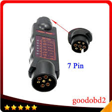 Professional Vehicle 7pin Trailer Towing Light Cable Circuit Plug Socket Tester Black Led 12v Towing Lights Plug Socket Electronic Accessories